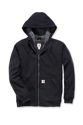 Carhartt Men's Big & Tall RD Rockland Sherpa Lined Hooded Sweatshirt, Black, 3X-Large/Tall