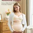Momcozy Women's Maternity High Waist Underwear Pregnancy Soft Seamless Maternity Underwear Over Bump (L)