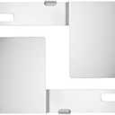 Blulu 2 Pcs Hawaii State Safety Check Sticker Plate Stainless Steel License Plate Bracket with 15 Degree Angled Long 1 Holes Vertical License Sticker Bracket Mount
