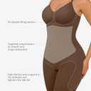 FeelinGirl Shapewear Tummy Control Seamless Bodysuit Hip Enhancer Body Shaper for Women (Brown) 5XL