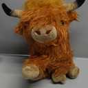 Highland Cow Stuffed Animal, Cute Highland Cow Plush Toy Stuffed Animals Cow Plushies Decor Gifts for Girls Boys Kids (Brown Cow)