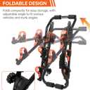 Sports Deluxe 2-Bike Trunk Mount Rack, Model SY-Trunk-BR, Black + Orange up to 70lbs Load (Trunk Bike Rack+Barbar)