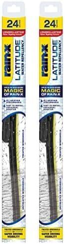 Rain-X 5079280-2 Latitude 2-In-1 Water Repellent Wiper Blades, 24 Inch Windshield Wipers (Pack Of 2), Automotive Replacement Windshield Wiper Blades With Patented Water Repellency Formula
