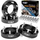 KSP 6X5.5 Wheel Spacers Fit for Tacoma 4runner, 1.5 inches Forged Hub Centric Adapters Kits with Extended Open Lug Nuts fit 6 Lug Wheels Without Locking hub, Package of 4 (6061 T6 Aluminum Black)