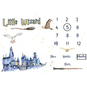 Baby Milestone Blanket | Photography Wizard Keepsake Blanket for Boys and Girls. Polyster 100% Size 60 x 40 inches