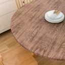 Pioggia Oval Vinyl Fitted Tablecloth with Flannel Backing Elastic Table Cloth Waterproof Oil-Proof Plastic Table Cover Best for Up to 42" x 60"