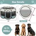 Siedihit Dog Playpen Tent Crate Cage Indoor Outdoor Travel Extra Large Grey