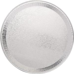 Multi-Pack of 5 Disposable Aluminum Round Flat Serving Trays  Perfect Disposable Tray for Vegetable Platters, Slices of Cake, Cookies, Fruit platters and More  Raised Sides (18-inch)