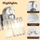 4-Light Bathroom Vanity Lights Over Mirror, 28.4 in Crystal Wall Sconces