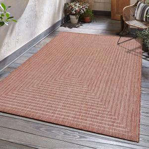Adiva Rugs Outdoor Indoor Area Rug, Weather Resistant, Easy to Clean, Stain Resistant Floor Mat for Dining Room, Backyard, Deck, Patio (Copper Weiss, 8' x 10')