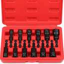 12-Piece Magnetic Nut Driver Set - Premium Impact Power Hex Nut Driver Drill Bit Master Kit, SAE & Metric, 1/4-Inch Quick-Change