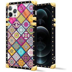 DAIZAG Compatible with iPhone 13 Pro Max Case,Colorful Mandala Metal Decoration Soft TPU Shockproof Anti-Scratch for Girl Womens Protective Cover for iPhone 13 Pro Max 6.7-inch