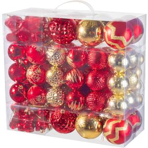 116Pcs Red and Gold Christmas Ball Ornaments, Shatterproof Christmas Hanging Decoration Set with Gift Box, Assorted Decorative Baubles Set for Xmas Tree/Home/Wedding/Party/Holiday (Gold & Red)