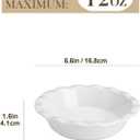 MALACASA Ceramic Mini Pie Pans Set of 6, 6 Inch Pie Plates for Baking with Ruffled Edge, Small Quiche Baking Dish Pans Tart Pans, Individual Pot Pie Plates, Microwave & Oven Safe, White