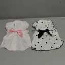 Dog Dresses for Small Dogs Girl Female Dog Cat Clothes Dress Cute Cotton Extra Summer Clothes Bow Decor Printed Love Birthday Outfit Puppy Clothes (Light Pink & Black, Small)