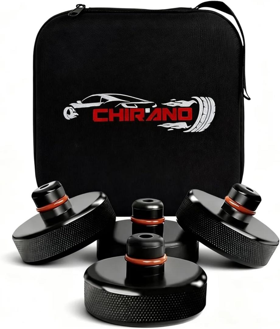 Chirano Lifting Jack Pads Compatible with Tesla Model 3/S/X/Y/Y Juniper, 4 Pucks with a Storage Case, Accessories for Tesla Vehicles 2013 to 2026
