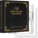 Lanpn End of Life Binder Organizer Death Planner 8.5"x11", Final Wishes & Estate Document Folder with 8 Dividers & 10 Letter Size Binder Pockets, When I Die Journal Before Death Life Plan Book, Black