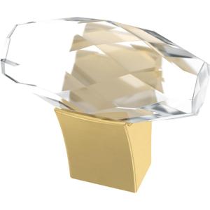 Franklin Brass Cut Glass Oval (4-Pack) Cabinet Knobs Modern Gold Hardware for Kitchen, Drawer Pulls, Dressers, Closet Door 1-1/2' P40857K-117-C