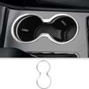 JWWY Front Cup Holder Ring Surround Trim Fit for 2011-2021 Jeep Grand Cherokee Interior Accessories abs Silver