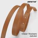Skinny Black Belts for Women Fashion Ladies Thin Leather Dresses Belt for Jeans Pants 0.7inch Width,brown,L