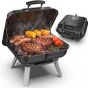 Portable Charcoal Grill, Small Charcoal Grill, Tabletop BBQ Grill, Foldable Camping Grill, Outdoor Grill for Picnic, Tailgating, Travel, Porcelain-Enamel Grates, Adjustable Air Vent