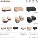 JinHrtoyi 3-Seater Outdoor Couch Cover, 79Wx38Dx35H inches Outdoor Furniture Covers Waterproof,100% Waterproof Heavy Duty Patio Furniture Covers,Beige&Brown Modern Style Outdoor Sofa Cover