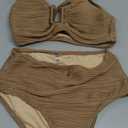 Herseas 2 Piece Bikini Set U-Wire Cutout Popular Swimsuit High Waisted Textured 2026 Summer Beach Swim Bathing Suits S