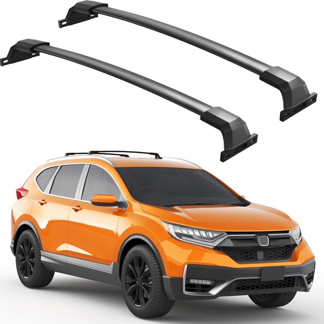 All-Metal Aluminum Roof Rack Cross Bars Compatible with Honda CRV CR-V 2017-2022 with Flush Side Rails, 220lbs Heavy Duty Crossbar Luggage Racks Roof Rails Rooftop Carrier Cargo Black