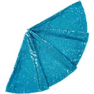 Tree Skirt-Sequin Tree Skirt 48" Christmas Tree Skirt Unique Sparkly Glittery Holiday Embroidery Sequin Tree Supplies(Turquoise)
