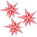 3pcs 26inch 3D Red white Explosion Star foil balloon, red white Foil Cone Star burst Balloons for Birthday Wedding New Year Party Event