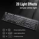 EWEADN TK100 Typewriter Style Wired Mechanical Keyboard, Retro Gaming Keyboard with White Backlit, Blue Switch, 104-Key Anti-Ghosting, Punk Round Keycaps Computer Keyboards for Windows Desktop, Black