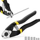 DISEN Heavy Duty Wire Cutters Cutting Up to 3/16", Metal Cable Cutters Stainless Steel for Fence, Bike Line, Spring Loaded With Non-slip Matte Handle