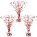 Crowye 3 Pieces Metallic Foil Spray Centerpiece Christmas Party Star Table Decoration Burst Centerpieces Winter Table Decor for Birthday New Year Party Holiday(Rose Gold)