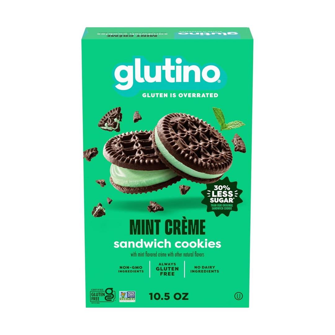 2 x Glutino Gluten Free Mint Flavored Sandwich Cookies, Gluten Free Snacks, 10.5 oz.