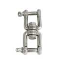 Heyous Double Shackle Swivel Ring M10 Stainless Steel Fork Universal Swivel Ring Marine Hardware Lifting Attachment Shackle Carabiner Rolling Shackle Unit