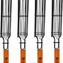 Portable Grilling Baskets - Set of 4 Companion Nonstick Kabob Grilling Baskets for Outdoor Grill - Kabobs and Loose VeggiesfruitsVegetableOnionFishChicken and Meat Grill Baskets (Basket-4B)