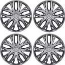 4 Pack Universal Hubcaps Replacement R14 14 inch, Steel Wheel Rim Cover for Most Auto, 14" 14 in Wheel Covers Hub Caps (Gray Color, 14 inch)