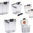 Progressive ProKeeper Baker's Airtight Kitchen Storage Canister Container Set for Flour, Sugar & More, Keeps Ingredients Fresh, with Accessories (Multicolor, 6- Piece)