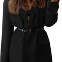 BTFBM Blazers for Women 2026 Spring Business Casual Clothes Open Front Oversized Winter Coats Work Office Suit Jackets (Black) US 14