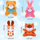 Skylety 50 Pcs Mini Stuffed Animals Bulk Cute Safari Jungle Small Plush Doll Toy Set Tiny Plush Keychain Decoration Party Favor Gift Carnival Classroom Prize(Cartoon Animals,Bright Color)