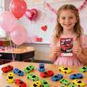 2 x 24pcs Valentines Day Cards for Kids School with Car Erasers,Valentines Day Gifts School Exchange for Kids Boys Girls Classroom Prizes Party Favors Toys