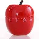 1Pcs Fashion Cartoon Kitchen Timer Different Shape Creative Reminders (Apple Red)