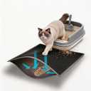 Litter Mat for Cat, Large 35"x25", Cat Litter Mat Litter Trapping Mat, Cat Mat for Litter Box, Dual Layer Waterproof Non-Slip Grey