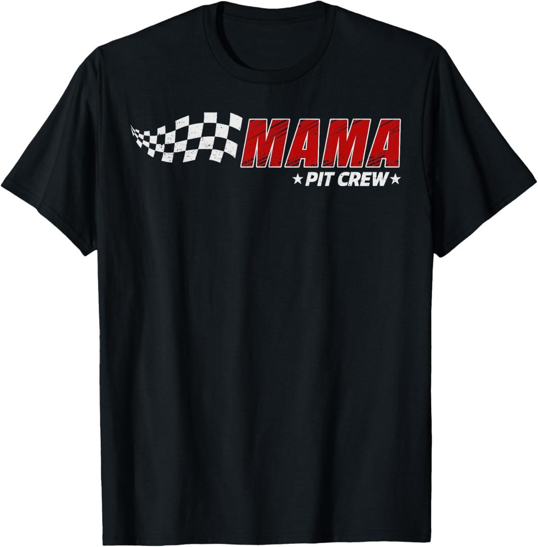 Mama Pit Crew Race Car Birthday Family Matching Pit Crew T-Shirt, Large