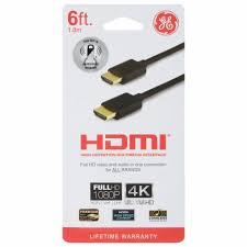 GE HDMI Cord 6Ft