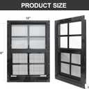 Yuzzy 12" x 18" Shed Windows with Tempered Glass and Fiberglass Screen, 2 Pack Small Sliding Windows for Shed, Chicken Coop, Playhouse, Household, Garage, Barns (Black)