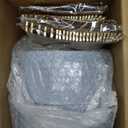 Festiva 200Pcs Blue Gold Cake Plates 6.3" with Plastic Forks 5"- Disposable Blue Dessert/Appetizer/Salad Plates- serve 100 guests for Party&Wedding&Easter