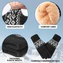 4 x Passionbility Winter Gloves for Women, Warm Soft Touch Screen Elastic Cuff Thermal Knit Lining Gloves for Cold Weather