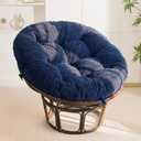 HIGOGOGO Papasan Chair Cushion with Thick Corduroy Cover (Without Chair), Supportive Cushion, Navy, 48 x 48 Inch