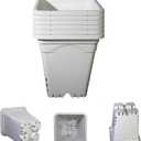 HG9X9SW 9"x9" White10" Tall.Plastic Square Nursery Pots,Light Tight and Durable Thickened (6)